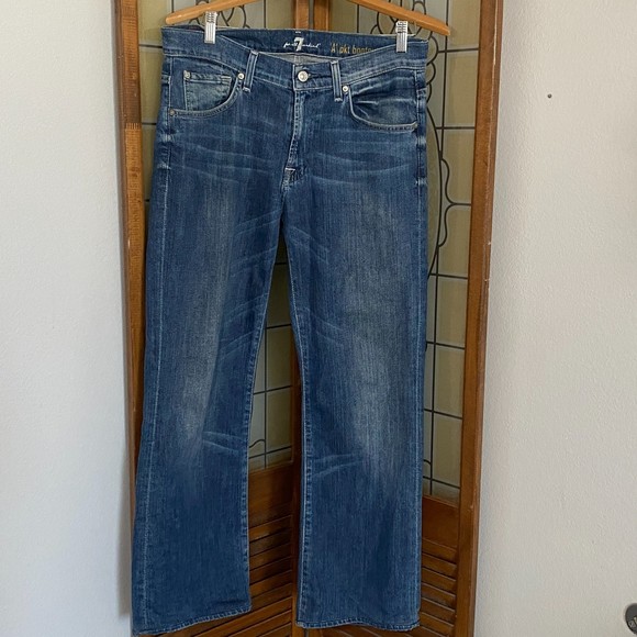 7 For All Mankind 'A' Pocket Bootcut/Flare Dark Wash Jeans Size 32 - Picture 2 of 13